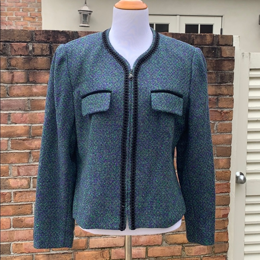 Vintage Wool Tweed Kasper & Company Blazer 12P Petite